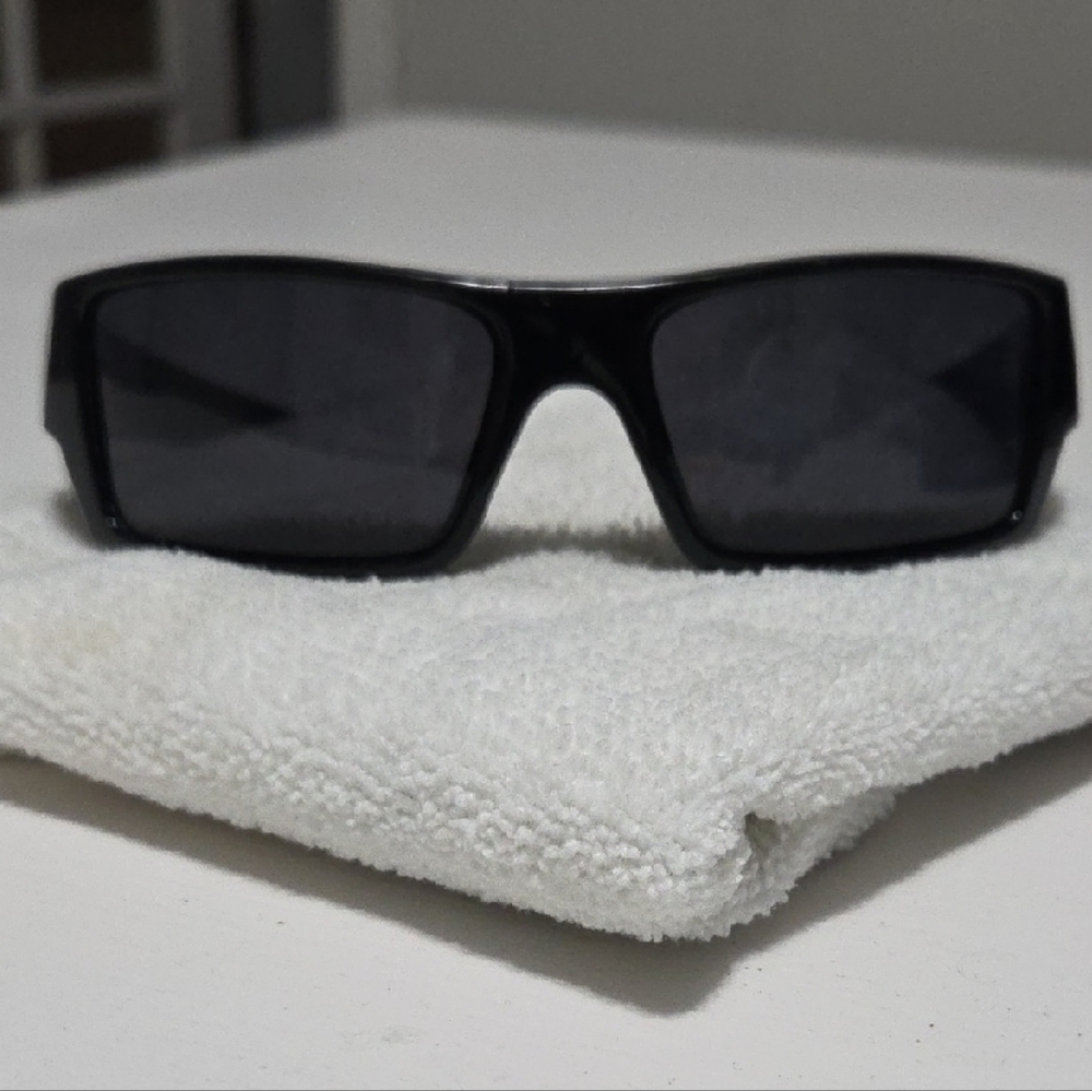 🔵3/$13 Wraparound Glossy Black Sunglasses